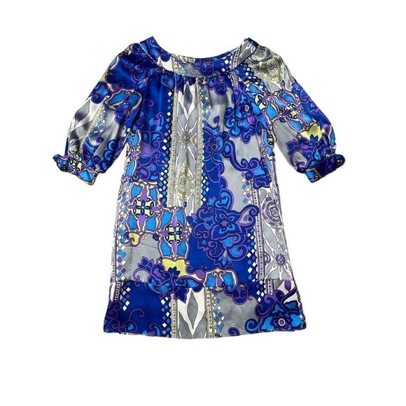 Alice & Trixie Retro Style Abstract Print Silk Shift Dress Size XS - Picture 1 of 13